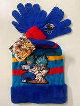 Kit Touca De Lã + Par De Luvas Dragon Ball Inverno Infantil