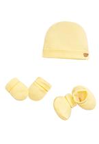 Kit Touca e Luva Amarela Anjos Baby
