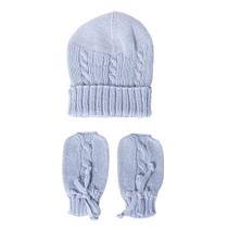 Kit touca e luva bebê - Azul bebê Kit touca e luva bebê - Azul bebê