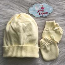 Kit Touca E Luva Premium Para Bebê