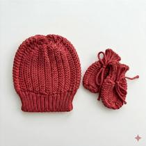 Kit Touca e Luva Tricô Kids Vermelho Kit Touca e Luva Tricô Kids Vermelho