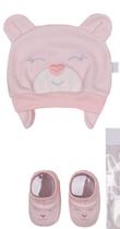 Kit Touca e Sapatinho Bordado Soft Bebê Letut