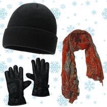 Kit Touca Gorro + Cachecol + Luva Frio Quente Unissex