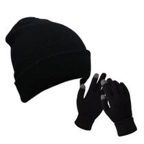 Kit Touca Gorro De Frio Inverno Mais Luva Touch Unissex