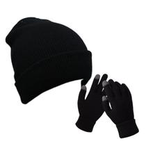 Kit Touca Gorro De Inverno Frio Intenso Mais Luva Touch Unissex Tamanho Único