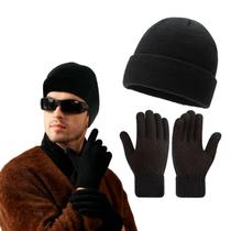 Kit Touca Gorro E Luva Adulto Poliester Frio Inverno Unissex Kit Touca Gorro E Luva Adulto Poliester Frio Inverno Unissex