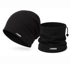 Kit Touca Gorro + Gola Balaclava Preta Proteção Frio