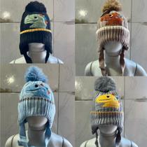 Kit Touca Infantil menino Inverno Forrada Quentinha Luva Preta