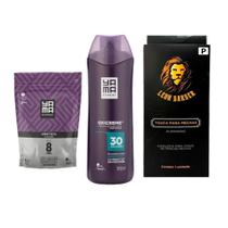 Kit Touca Leon Barber P + Pó Yamá 300g + Ox Yamá 900ml