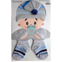 Kit Touca, Luva e Meia Cinza RN - Centopé Kit Touca, Luva e Meia Cinza RN - Centopé