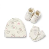 Kit Touca, Luva e Sapatinho para Bebê Menina RN Suedine 100% Algodão Conjunto Recém-Nascido Anti Kit Touca, Luva e Sapatinho para Bebê Menina RN Suedine 100% Algodão Conjunto Recém-Nascido Anti