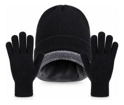 Kit Touca Luva Inverno Peluciada Frio Intenso Unissex Kit Touca Luva Inverno Peluciada Frio Intenso Unissex