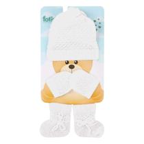 Kit Touca Luva Meia Bebê Recém Nascido Infantil para Saída Maternidade Tricô Branco 3 Peças Fofinho 89990 Cor:BrancoT Kit Touca Luva Meia Bebê Recém Nascido Infantil para Saída Maternidade Tricô Branco 3 Peças Fofinho 89990 Cor:BrancoT