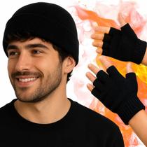 Kit Touca + Luva Sem Dedos Touch Screen Inverno Frio Unissex Kit Touca + Luva Sem Dedos Touch Screen Inverno Frio Unissex