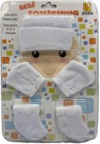 Kit Touca, Luvas e Meias, 3 peças Recém Nascido Kit Touca, Luvas e Meias, 3 peças Recém Nascido