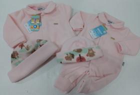 Kit Touca + Macacão Bebê Menina Zafielo Soft Inverno Rf 544 Kit Touca + Macacão Bebê Menina Zafielo Soft Inverno Rf 544