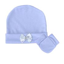 Kit Touca Menina Com Par de Luvas Branco Kit Touca Menina Com Par de Luvas Branco