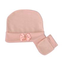 Kit Touca Menina Com Par de Luvas Salmão