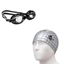 Kit Touca Natação 3D + Óculos Hidro Piscina Adulto Vollo Kit Touca Natação 3D + Óculos Hidro Piscina Adulto Vollo