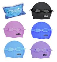 Kit Touca + Óculos Para Natação Infantil Menino Ou Menina Kit Touca + Óculos Para Natação Infantil Menino Ou Menina