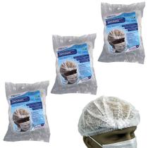 KIT - Touca Sanfonada Descartável - 3 Pacotes com 100 Un
