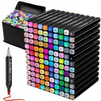 Kit Touch Estojo Canetas Marcador Ponta Dupla 120 Cores Para Livros De Colorir Bobbie Goods Canetinhas Coloridas