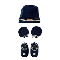 Kit Touquinha Para Bebê Luvas E Sapatinhos 3 Pçs