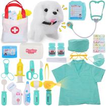 Kit Toy Doctor TEUVO para meninas com cachorro de pelúcia e fantasia