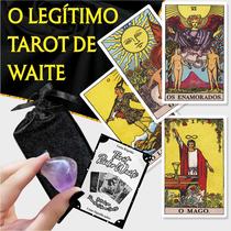 Kit Tradicional Tarot Rider Waite Português com Saquinho e cristal 78 cartas Plastificadas Arte Original 1909 Pamela Colman Smith