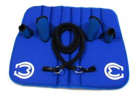 Kit Traia Azul Com Manta Mangalarga + Rédea De Lã Torcida Grossa Em Inox + Caneleiras Premium