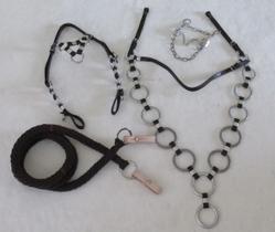 Kit Traia Completo Marrom Cabeçada Muladeiro Argolada Tripla Top De Linha Barato