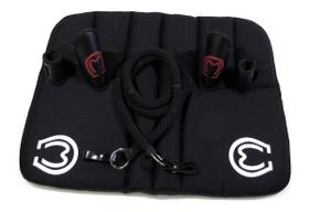 Kit Traia Preto Com Manta Mangalarga + Rédea De Lã Torcida Grossa Em Inox + Caneleiras Premium