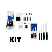 Kit tramontina 24 peças faqueiro leme e facas plenus