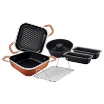 Kit Tramontina Lyon Alumínio Forjado Starflon Dourado 6 Peças