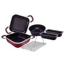 Kit Tramontina Lyon Forjado High Performance Carmim 6 Peças Starflon