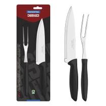kit tramontina para churrasco Plenus com Lâminas em Aço Inox e Cabos de Polipropileno Preto 2 Peças kit tramontina para churrasco Plenus com Lâminas em Aço Inox e Cabos de Polipropileno Preto 2 Peças