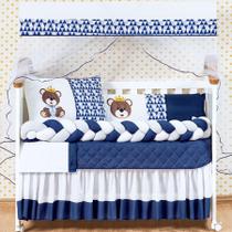 Kit Trança Berço Modelo Ursinho 13 Peças Menino Azul Marinho Kit Trança Berço Modelo Ursinho 13 Peças Menino Azul Marinho