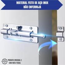 Kit Tranca / Ferrolho em Aço Inox 4 Polegadas