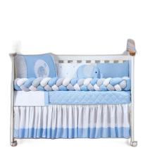 Kit Trançado Para Berço Masculino 14 Peças Modelo Elefante Kit Trançado Para Berço Masculino 14 Peças Modelo Elefante