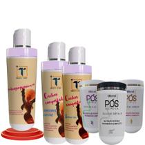 Kit Transição Capilar Desprogressiva 1L + Cronograma 1Kg + Tonif.1L + Leave 1L