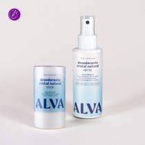 Kit Transição Cristal Natural Alva Desodorante Stick 120g e Spray 120ml Sem Perfume