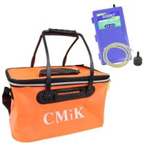 Kit Transisca Flexível Para Iscas Vivas + Oxigenador Portátil Air Pump