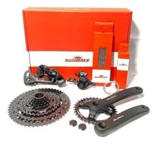 Kit transmissão grupo sunrace 1x9 completo k7 11/50D Kit transmissão grupo sunrace 1x9 completo k7 11/50D