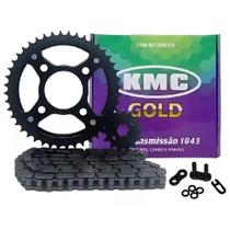 Kit Transmissão Relação Cg 150 Titan Fan Kmc Gold Aço 1045