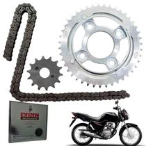 Kit Transmissão Relação Fan Cargo 125 2014 Até 2016 Aço 1045 King Moto Parts