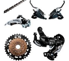 Kit Transmissão Shimano Tourney 14/34d 3x7 Velocidade Cambio Kit Transmissão Shimano Tourney 14/34d 3x7 Velocidade Cambio