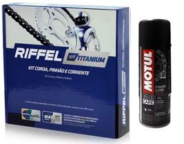Kit transmissao tração biz 125 2015 bis 125 2018 biz 110i 2021 sem retentor riffel + motul c2 200ml Kit transmissao tração biz 125 2015 bis 125 2018 biz 110i 2021 sem retentor riffel + motul c2 200ml