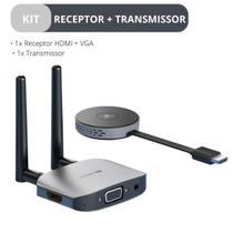Kit Transmissor E Receptor De Vídeo Vga Hdmi 5G Sem Fio 50M