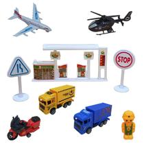Kit Transporte Infantil Educativo Com Veículos De Brinquedo infantil carro avião 9 peças presente