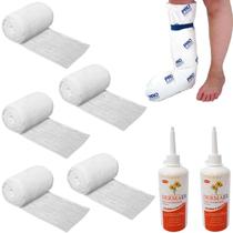 Kit Trata Feridas Ulceras 5 Bota Unna + 2 Óleos + 1 Probanho Protetor de Agua